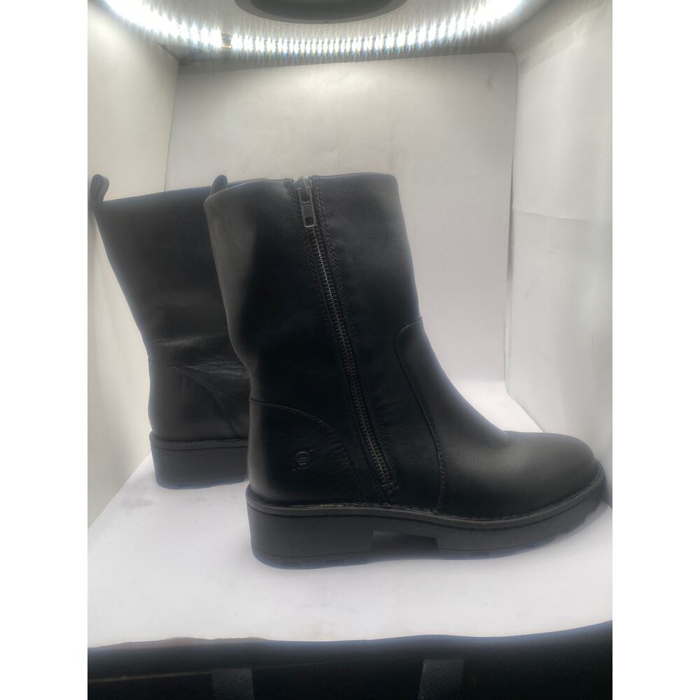 New Born Trento Leather Moto Biker Boot Black Size 6M (BR0050403)